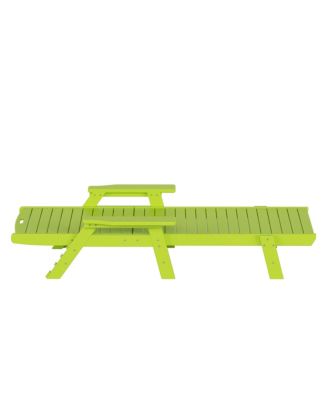 3 Pieces Set Poly Adirondack Outdoor Chaise Lounges with Side Table