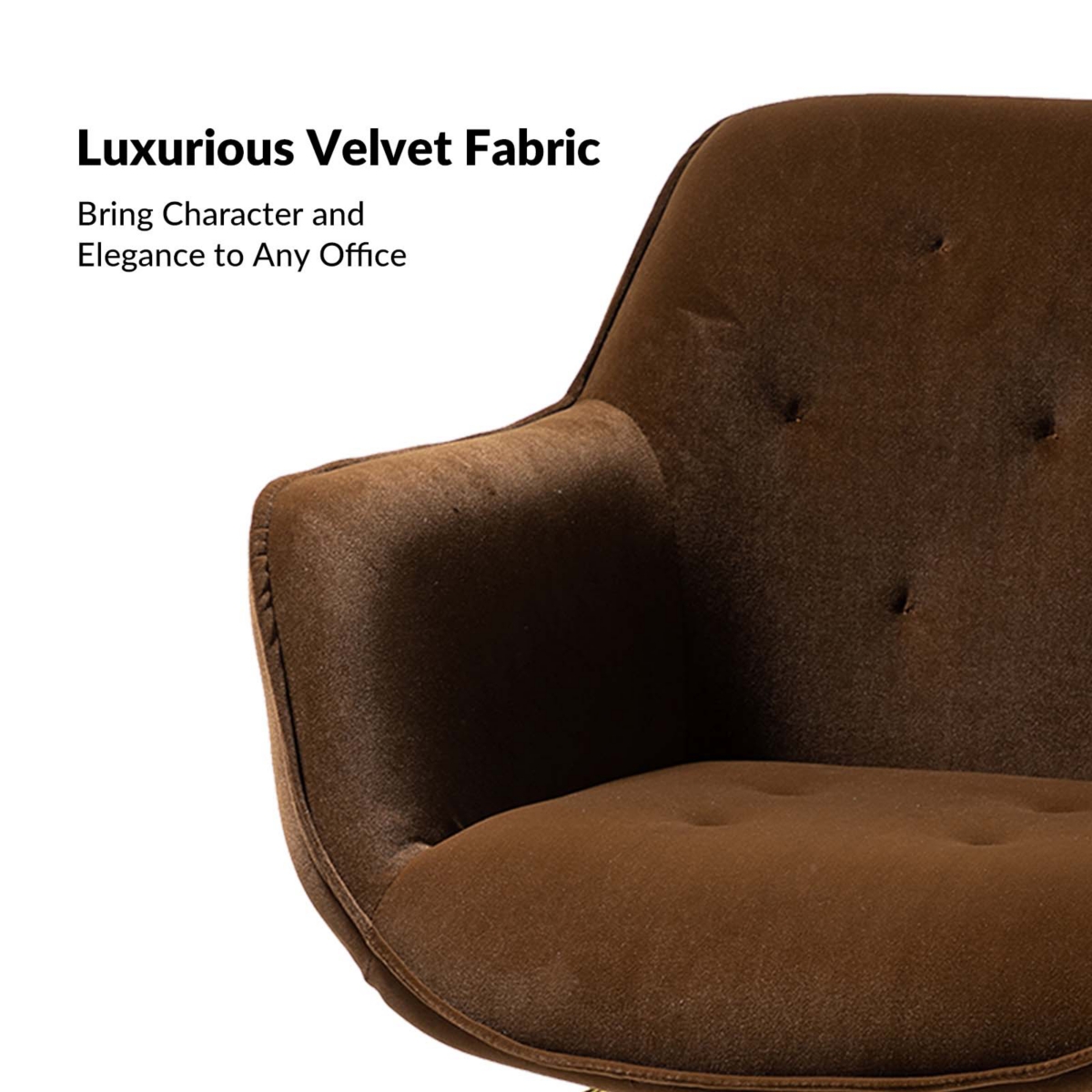 Modern Cute Tufted Office Chair with Gold Base for Living Room, Bedroom