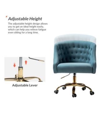   Standard   Velvet, Gold Metal   Stylish, Compact Desk Chair