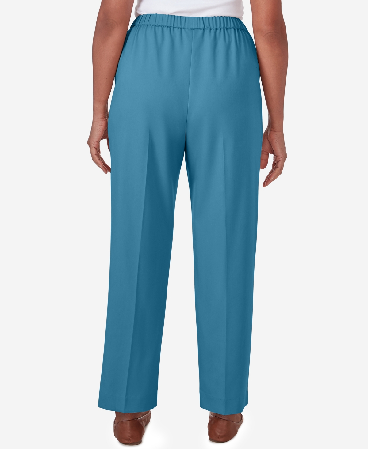 Alfred Dunner Petite Sedona Sky Sedona Pull On Balanced Straight Leg Pant, Petite & Petite Short In Mallard
