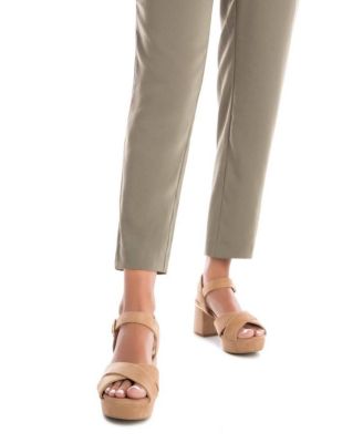 Women's Suede Heeled Platform Sandals By XTI