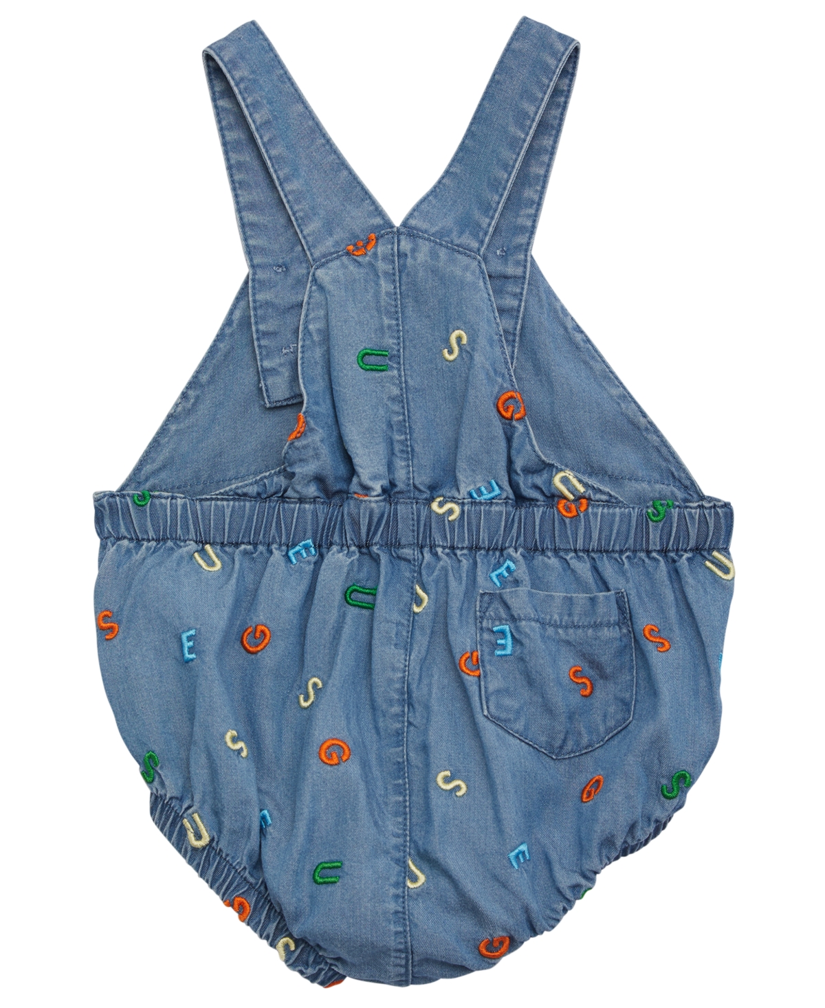 Shop Guess Baby Boy Short Sleeve Bodysuit And Embroidered Bubble In Astral Pale Blue