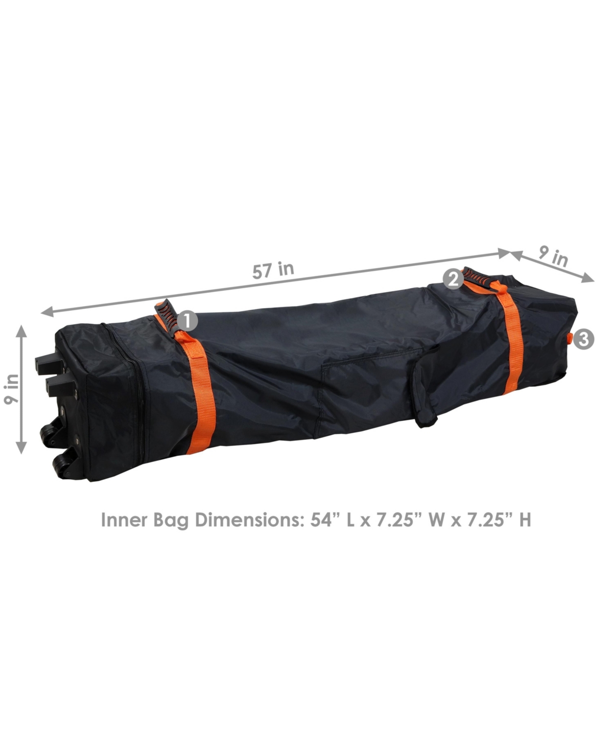 Sunnydaze Decor Premium Pop-Up Canopy Rolling Carry Bag -- Black