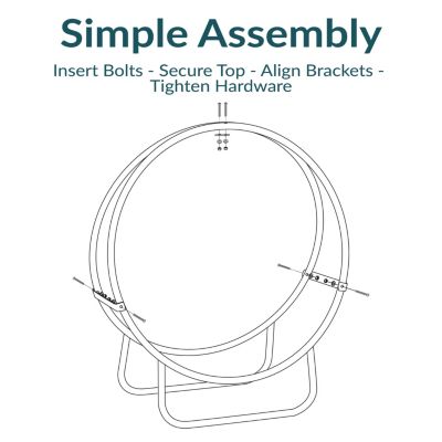 Outdoor Heavy-Duty Steel Firewood Log Hoop Storage Rack with Weather-Resistant PVC Log Hoop Cover