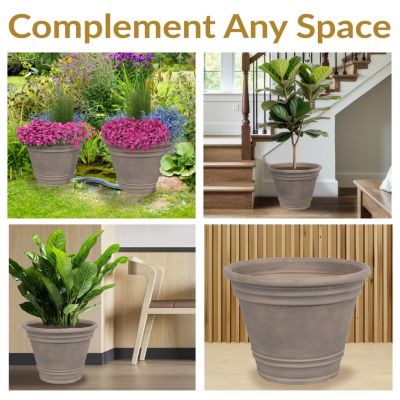 Indoor/Outdoor Patio, Garden, or Porch Weather-Resistant Franklin Flower Pot Planter - 20"