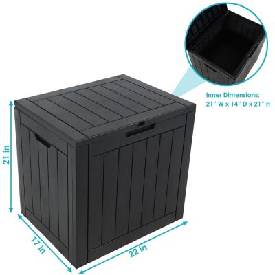 Lockable Outdoor Small Deck Box with Storage and Side Handles - 32-Gal.