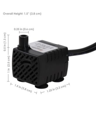 Indoor/Outdoor Small Fountain or Aquarium Water Pump with 6 Multi-Color LED Ring Light and Transformer - 40 GPH - 12 Volts