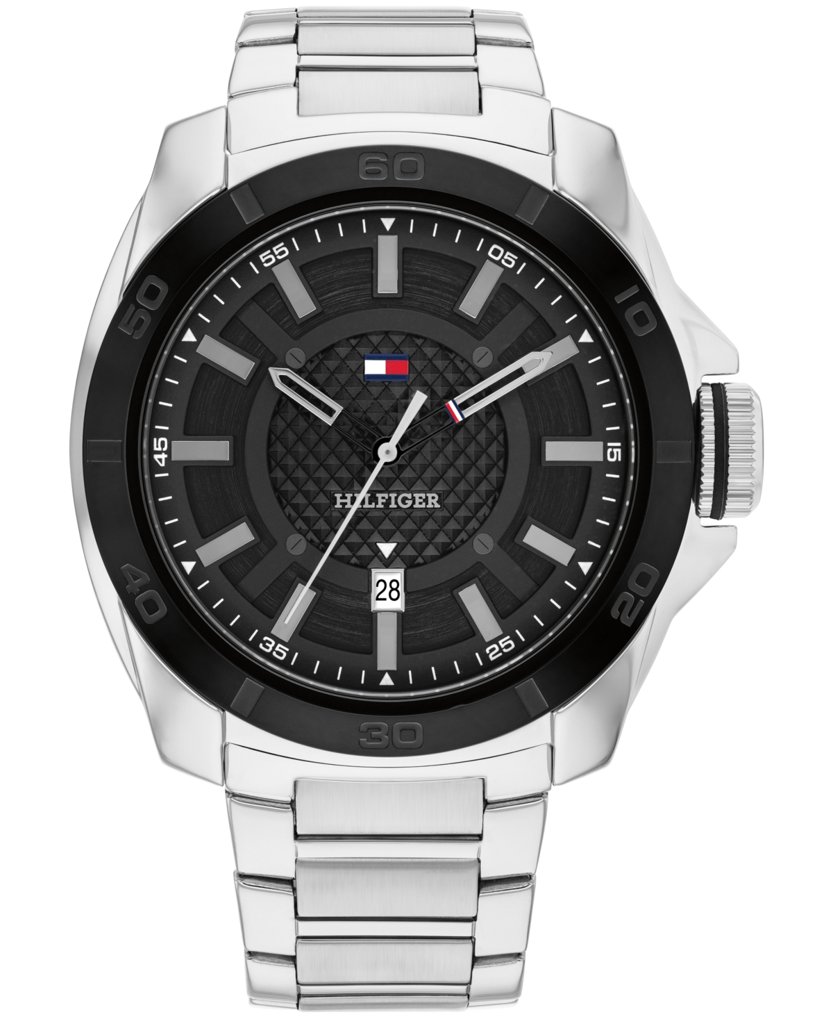 Shop Tommy Hilfiger Men's Quartz Silver Stainless Steel Watch 46mm In Black