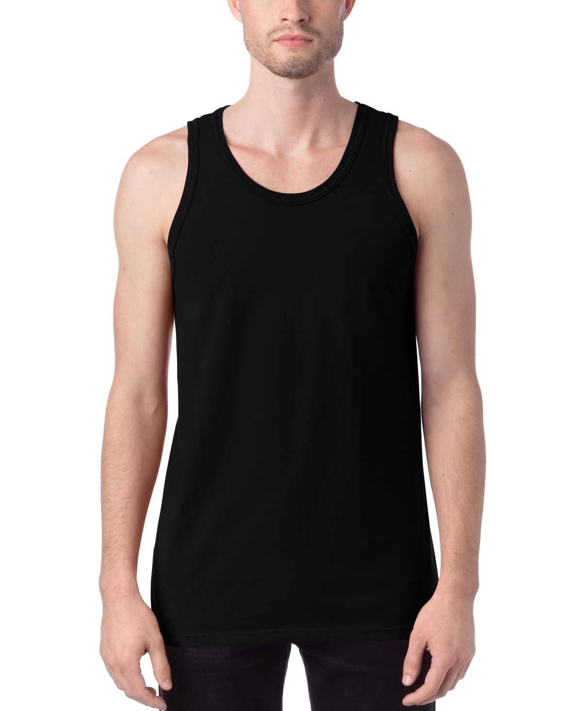 Shop Hanes Unisex Garment Dyed Cotton Tank Top In Navy