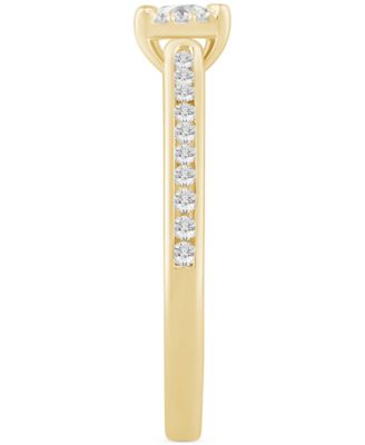 Diamond Princess Halo Engagement Ring (1/2 ct. t.w.) in 14k Gold