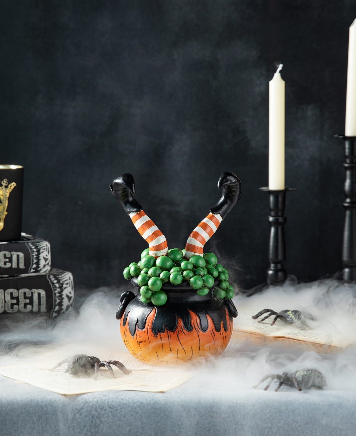 Glitzhome 8.75''h Halloween Polyresin Witches With Cauldron Table Decor In Multi