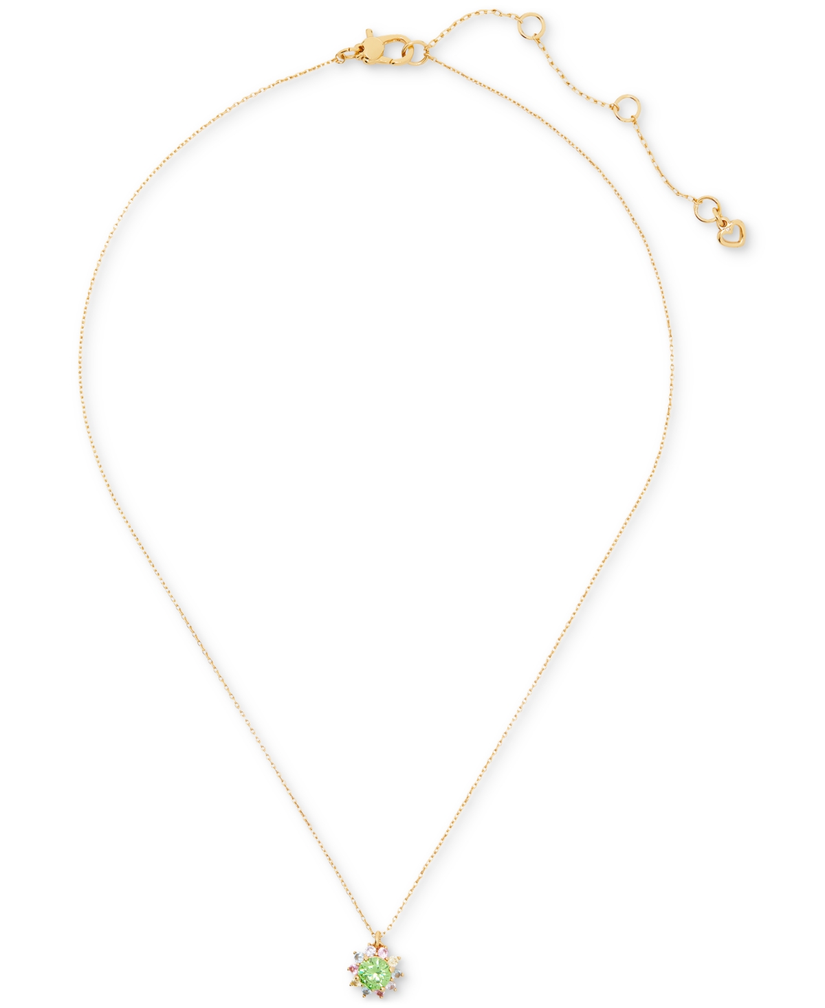 Kate Spade Gold-tone Cubic Zirconia Halo Pendant Necklace, 16" + 3" Extender In Multi