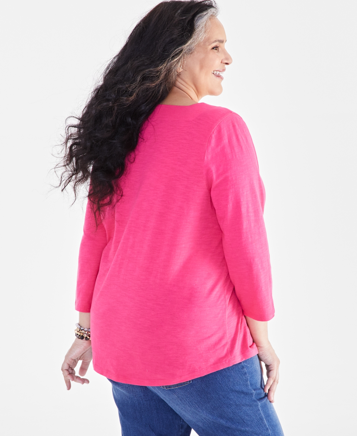 Style & Co Plus Size Cotton Square-Neck Top, Created for Macy's