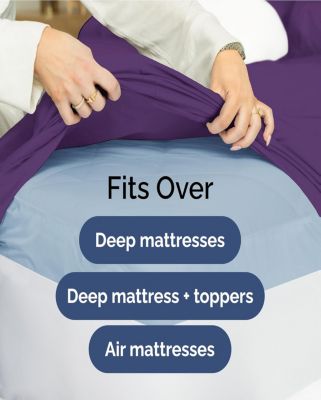 4 Piece Extra Deep Pocket Microfiber Sheet Set - Queen