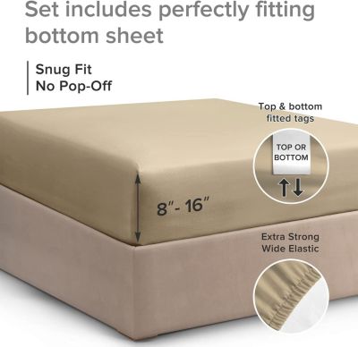 Deep Pocket Cotton Fitted Sheet, Queen