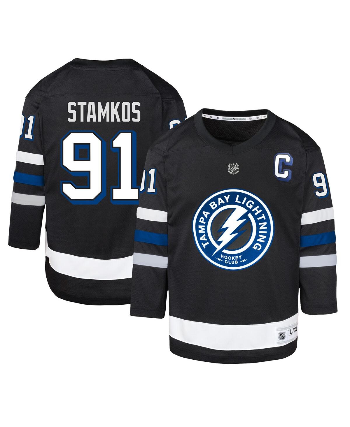 Youth Steven Stamkos Black Tampa Bay Lightning Alternate Replica Player Jersey
