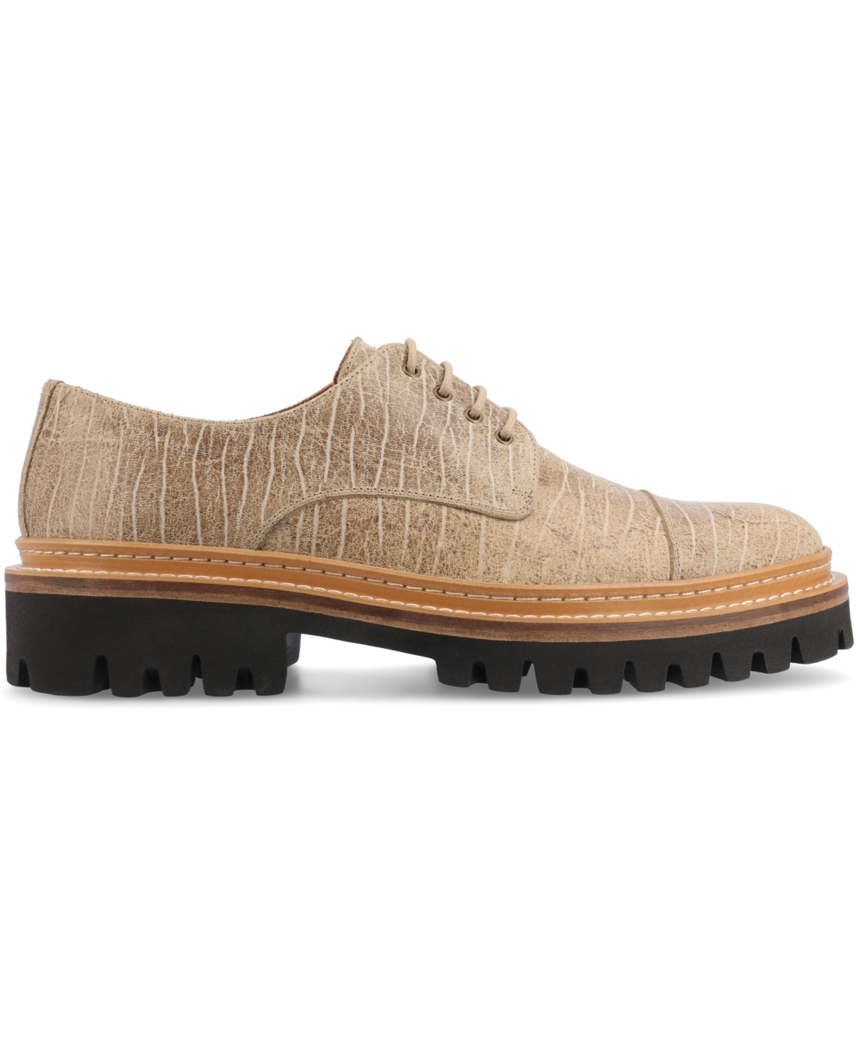 Shop Taft Men's The Country Cap-toe Shoe With Lug Sole In Teak