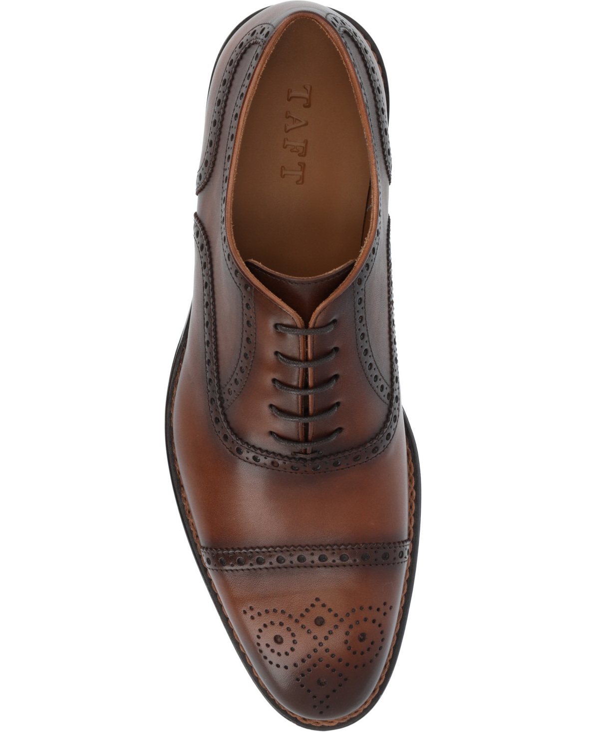 Shop Taft Men's Noah Lace-up Dress Cap-toe Shoe In Brown