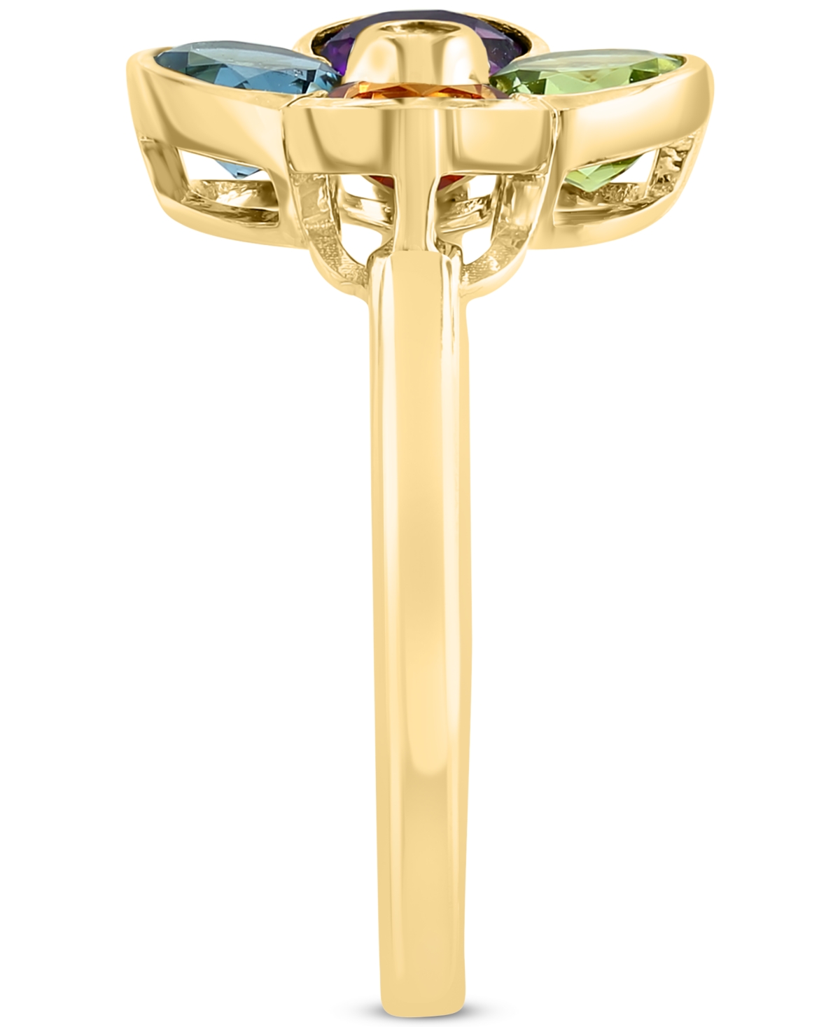 EFFY COLLECTION EFFY MULTI-GEMSTONE (2-1/6 CT. T.W.) & DIAMOND ACCENT FLOWER RING IN 14K GOLD 