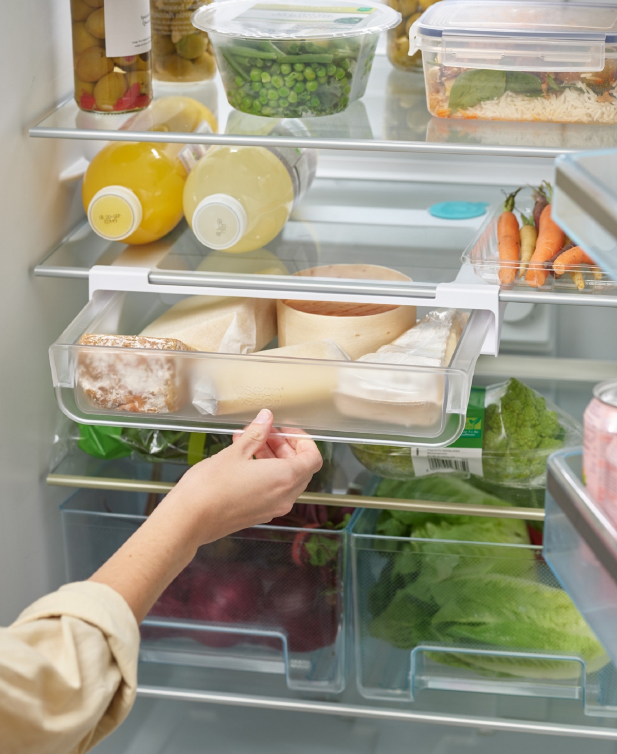 Joseph Joseph Fridgestore Under-shelf Storage Drawer In Clear