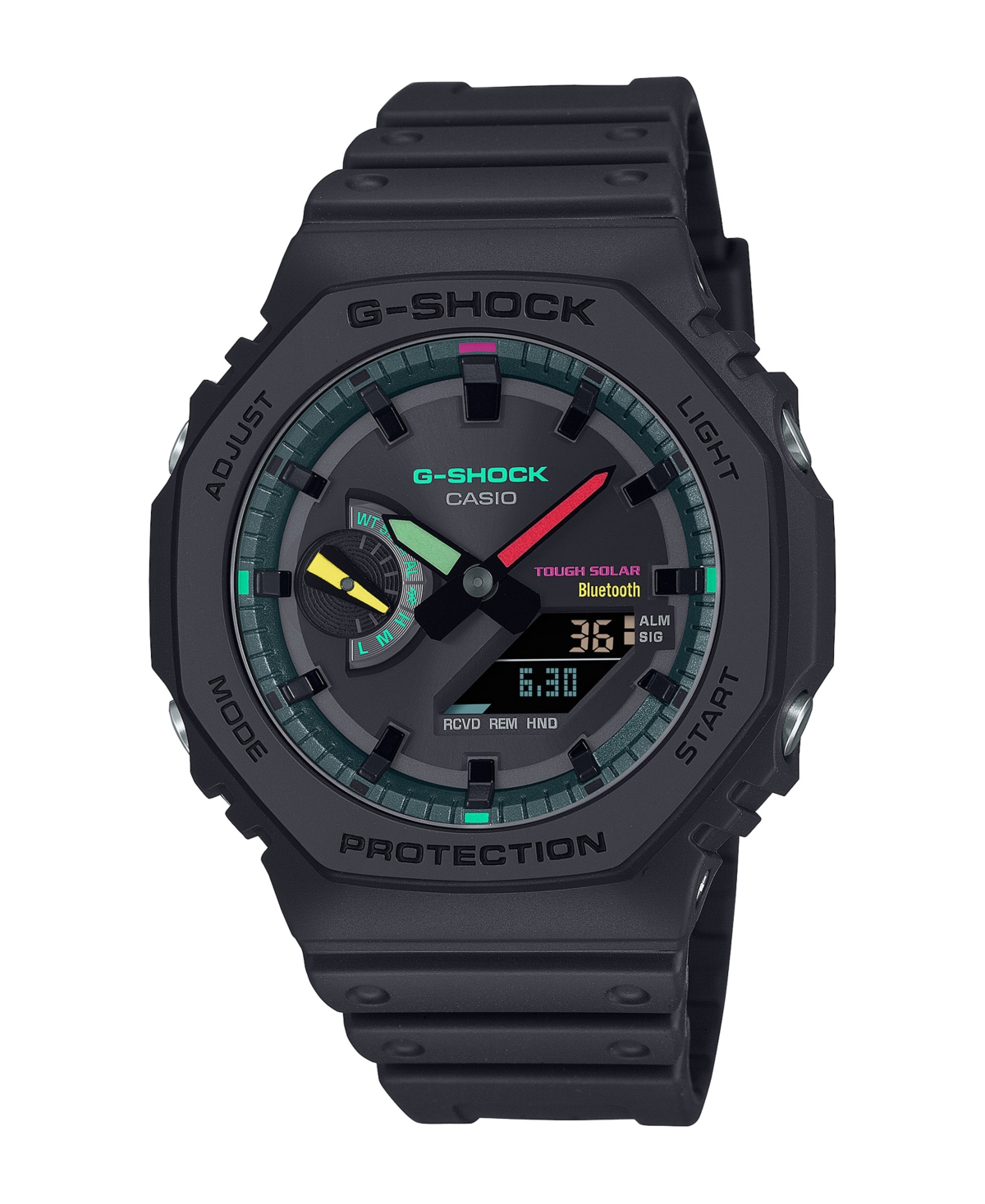 Mens Analog Digital Black Resin Watch, 48.5mm, GAB2100MF-1A - Black