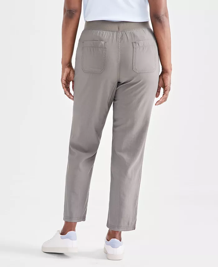 Women's Mid-Rise Pull On Straight-Leg Ankle Pants - thumbnail 9