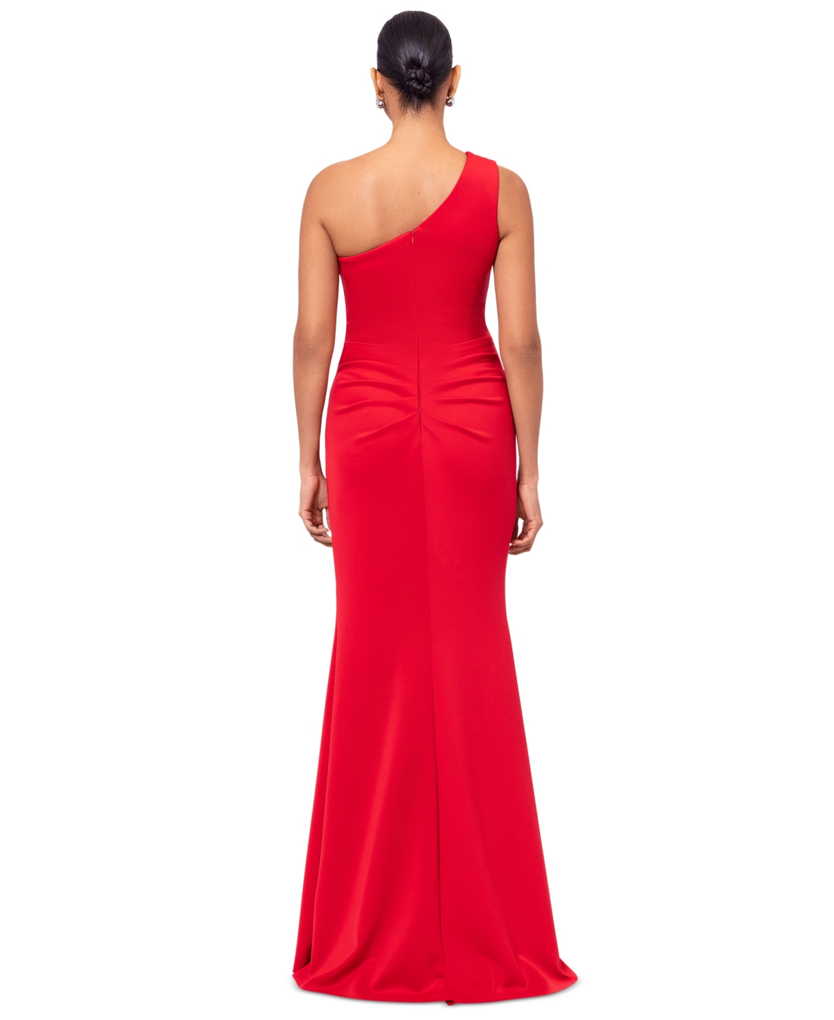 Shop Xscape Women's Ruffled One-shoulder Gown In Red
