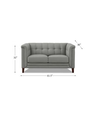 Arvo 62" Top Grain Leather Loveseat