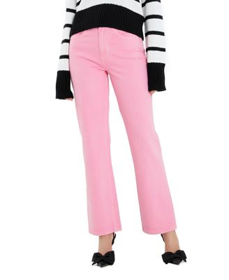 English Factory Women's Color Full Length Wide Leg Jean