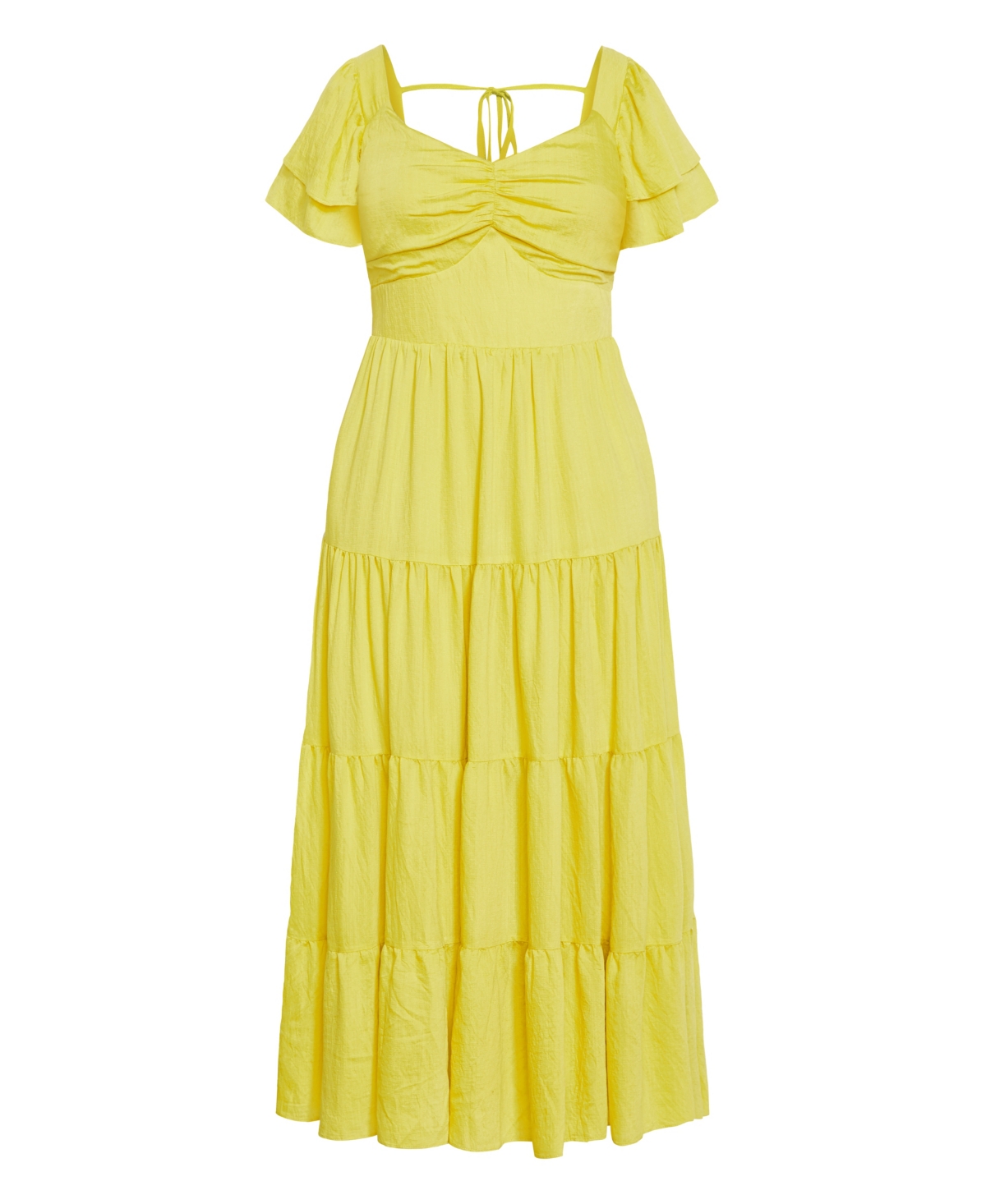 City Chic Women's Ariella Flutter Sleeves Tier Maxi Dress