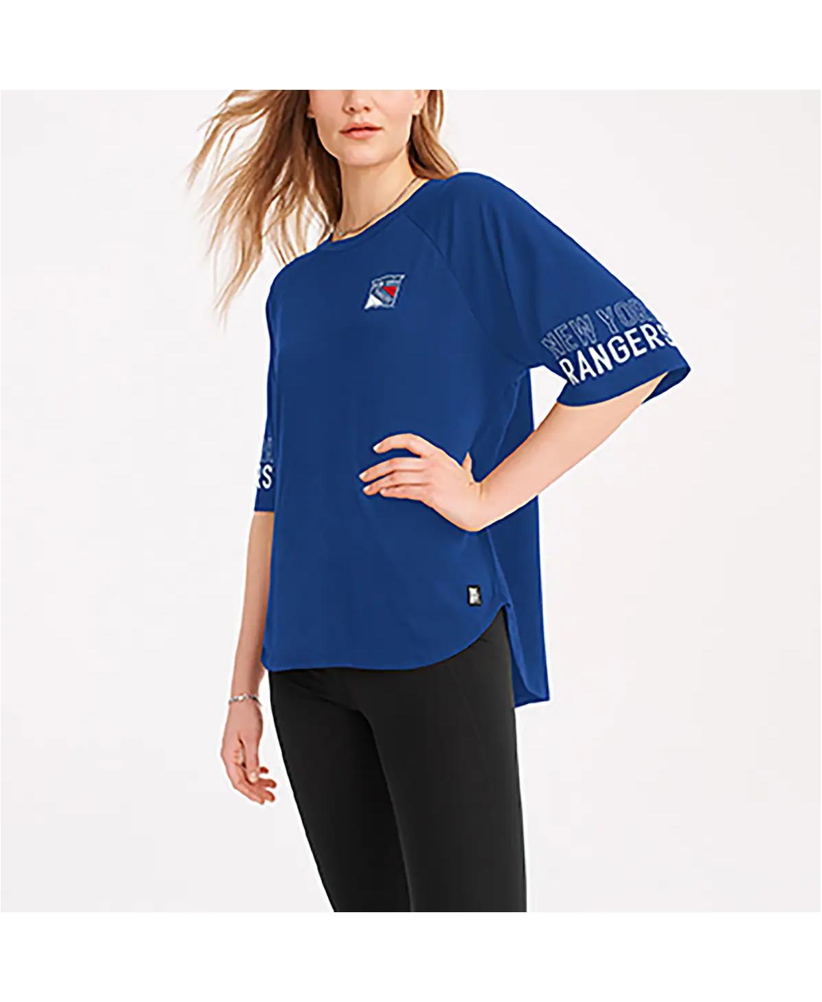 Shop Dkny Women's Sport Blue New York Rangers Diana Tri-blend Oversized T-shirt In Royal,ny R