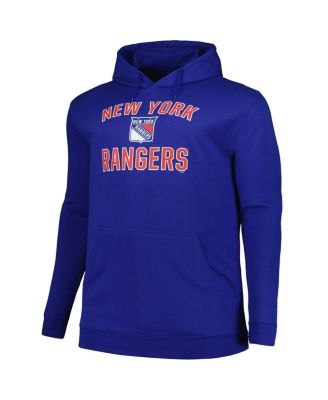 Men's Blue New York Rangers Big Tall Arch Over Logo Pullover Hoodie