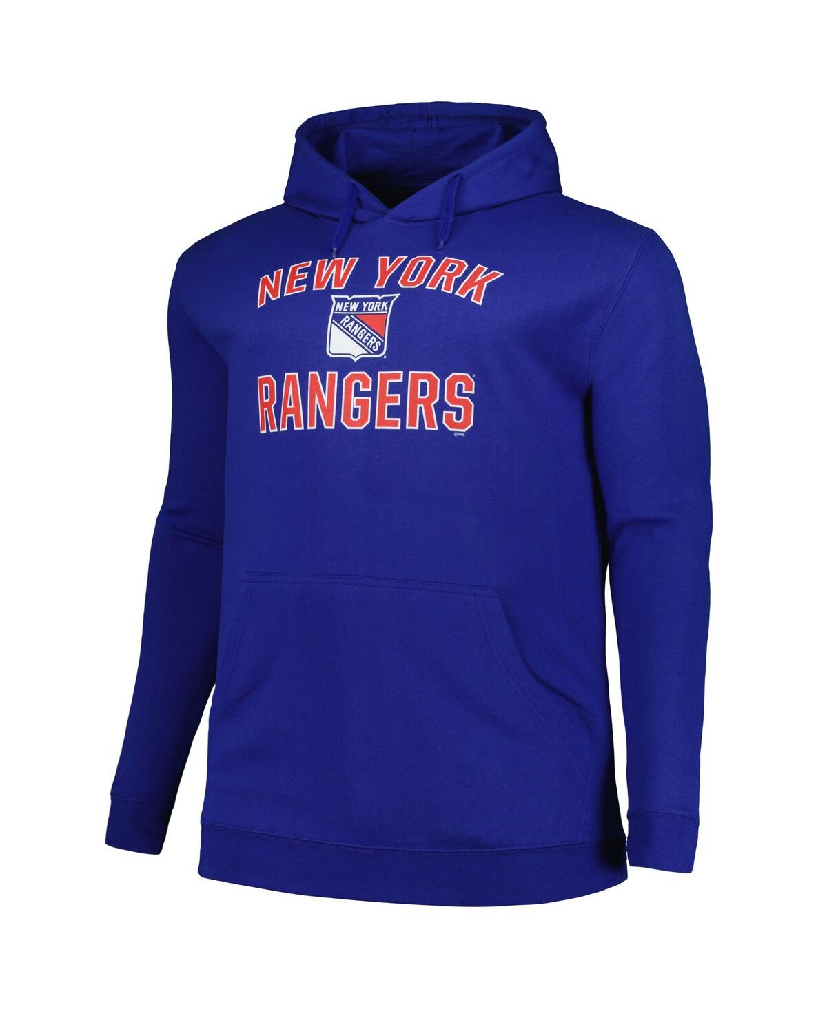 Shop Profile Men's Blue New York Rangers Big Tall Arch Over Logo Pullover Hoodie