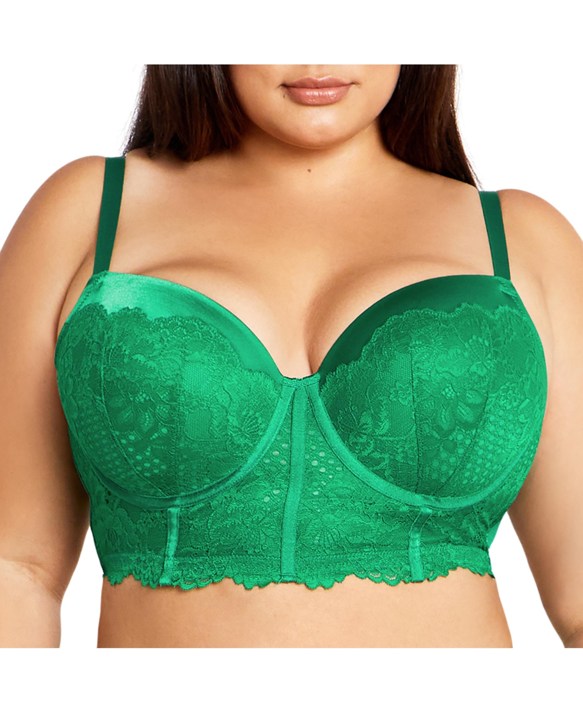 Plus Size Allure Demi Longline Bra - Kelly green