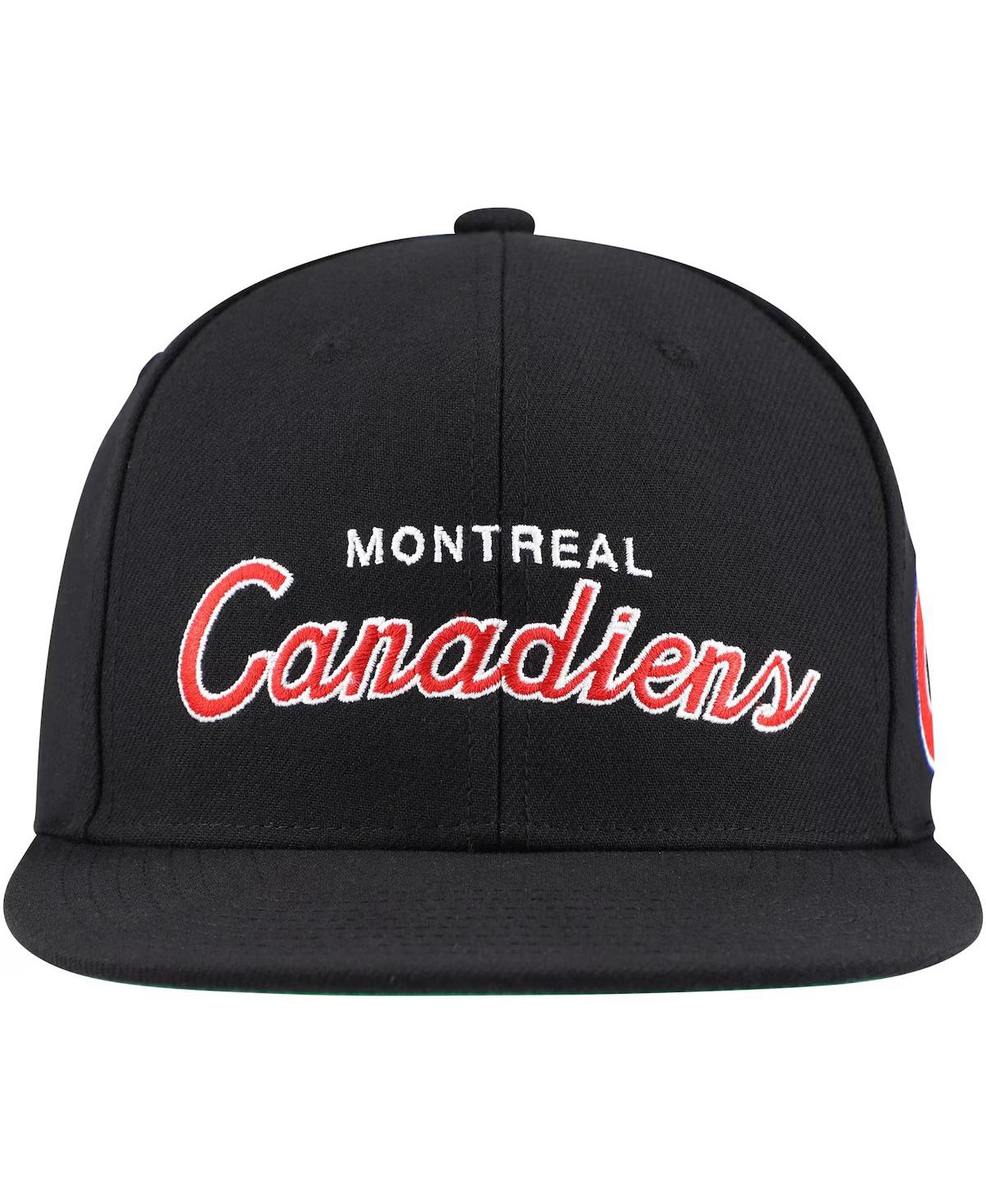 Mitchell & Ness Mitchell Ness Men's Black Montreal Canadiens Core Team Script 2.0 Snapback Hat In Black