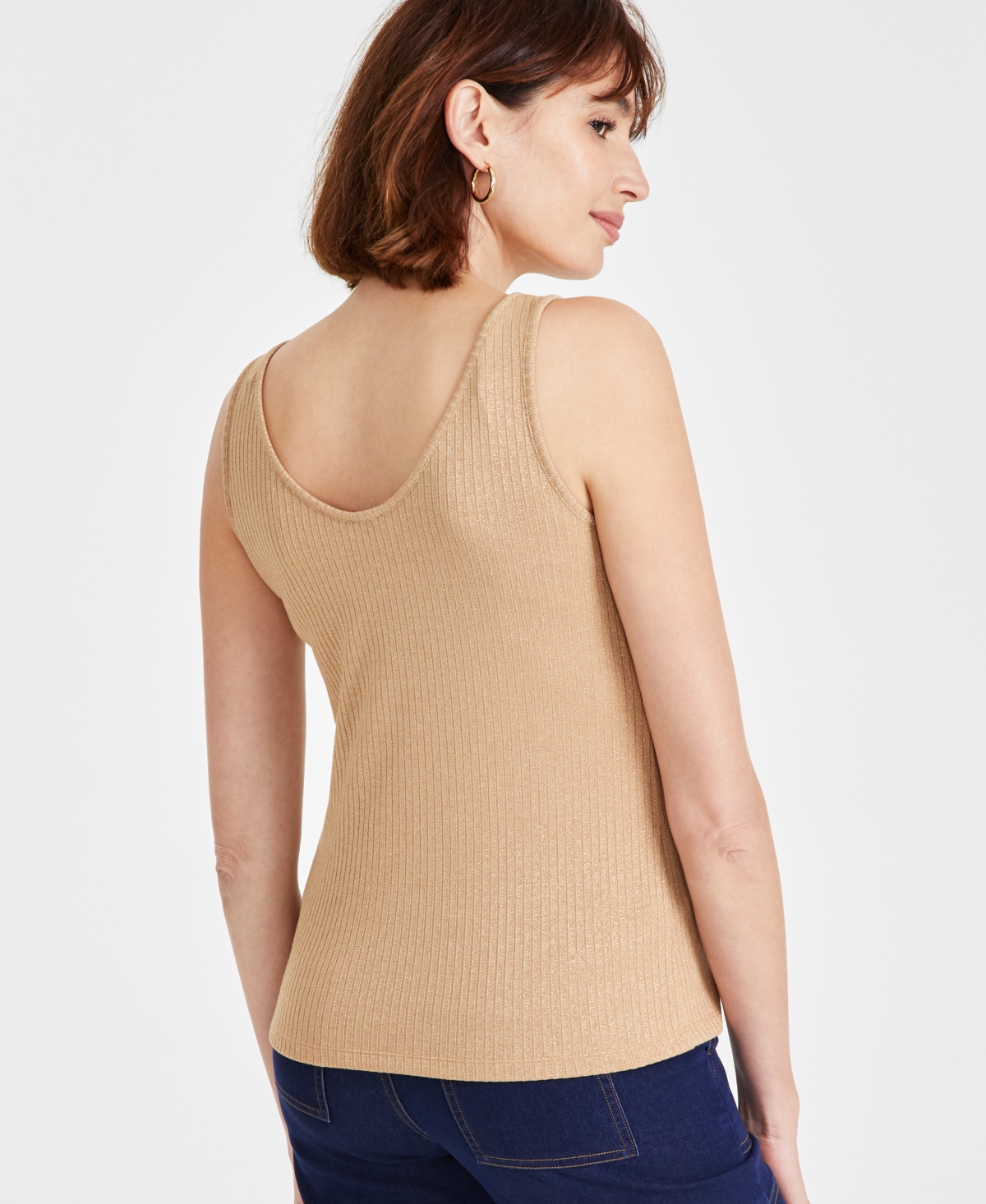 Anne Klein Women's Scoop-Neck Sleeveless Rib-Knit Tank Top
