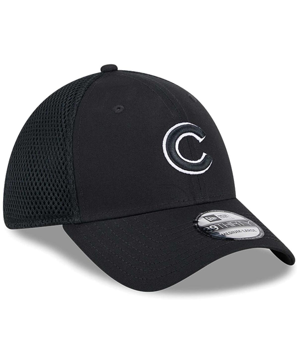 New Era Men's Chicago Cubs EvergreenWhite Neo 39Thirty Flex Hat - Black