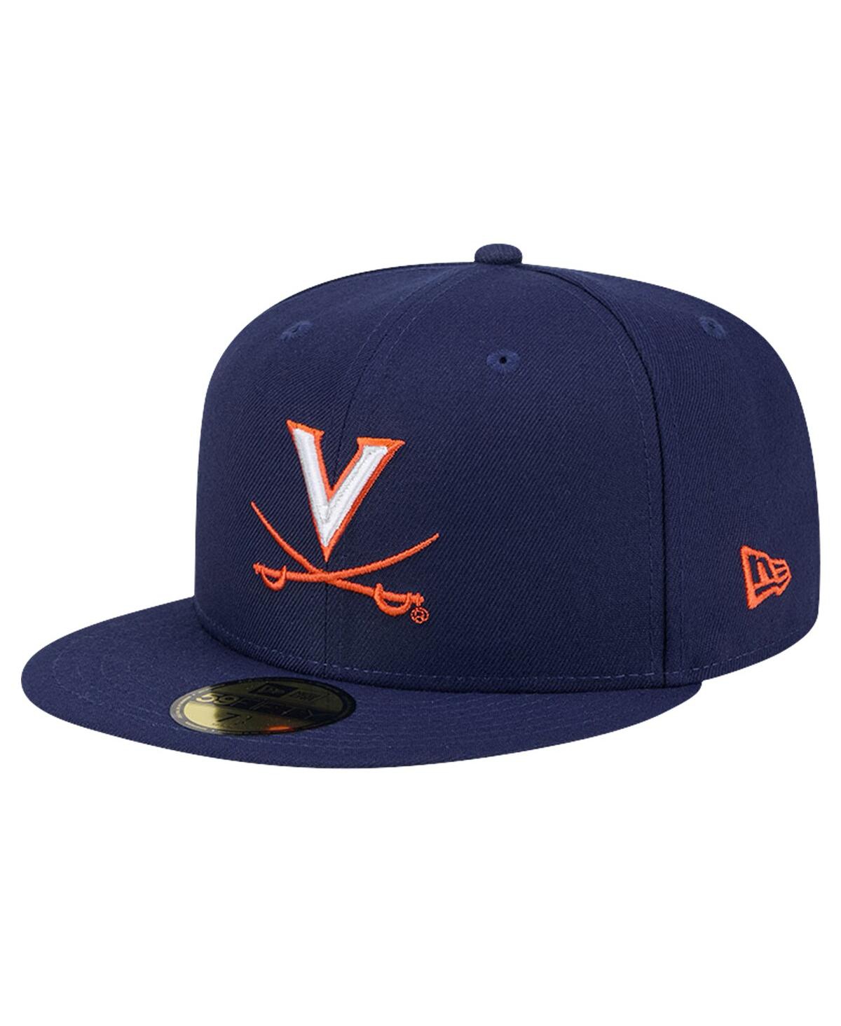 Shop New Era Men's Navy Virginia Cavaliers Throwback 59fifty Fitted Hat