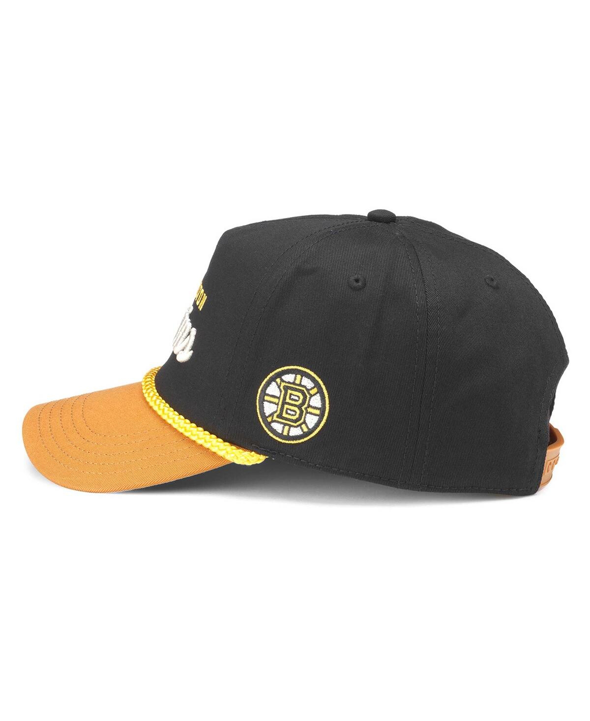 Shop American Needle Men's Black/gold Boston Bruins Roscoe Washed Twill Adjustable Hat In Black Gold
