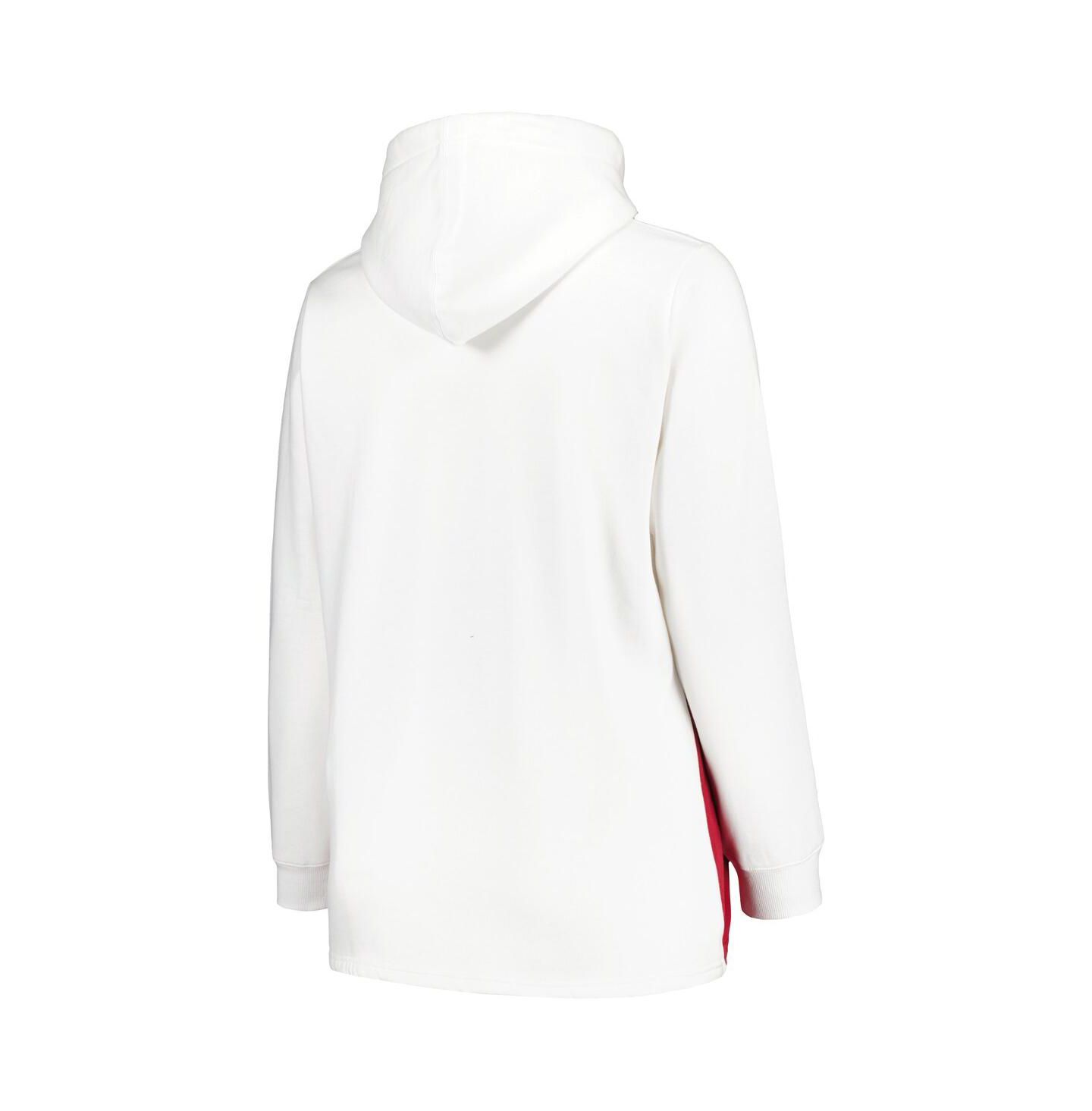 Женское худи Profile White/Crimson Alabama Crimson Tide Plus Size Taping Pullover — фото 2