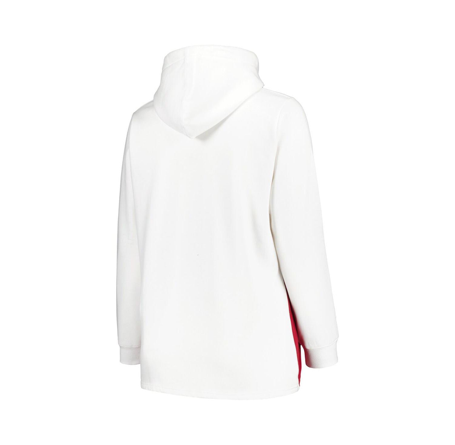 Women's White/Crimson Alabama Crimson Tide Plus Size Taping Pullover Hoodie