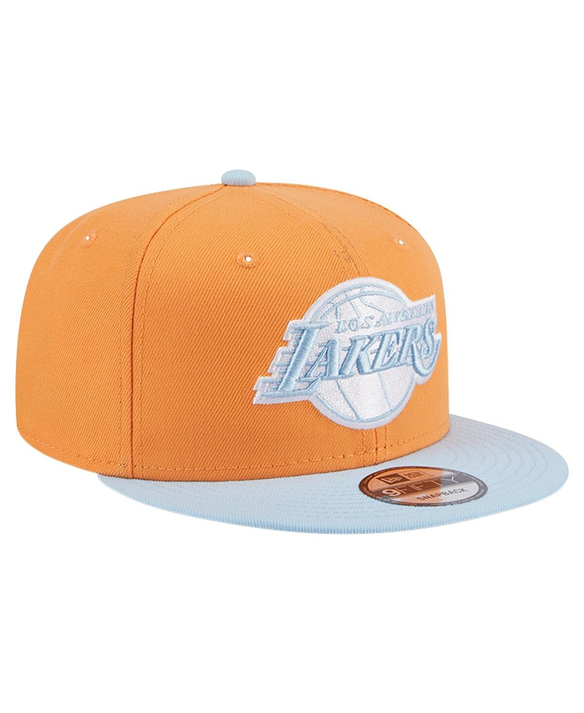 New Era Men's Orange/Light Blue Los Angeles Lakers 2-Tone Color Pack 9Fifty Snapback Hat