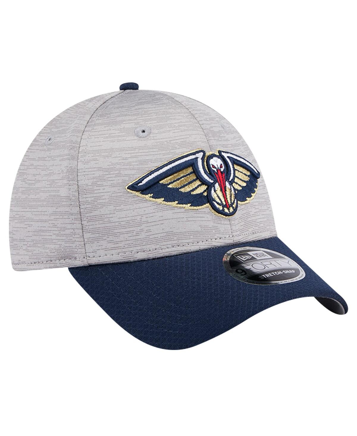 New Era Men's Heather Gray/navy New Orleans Pelicans Active Digi-tech Two-tone 9forty Adjustable Hat In Heather Gr