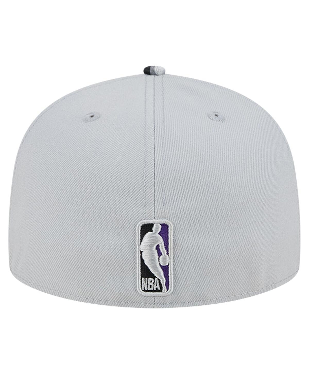 New Era Men's Gray Sacramento Kings Active Color Camo Visor 59Fifty Fitted Hat