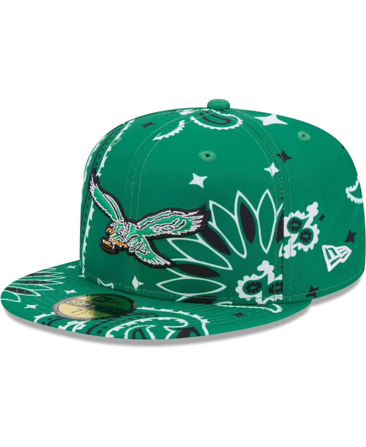 Shop New Era Men's Kelly Green Philadelphia Eagles Throwback Paisley 59fifty Fitted Hat