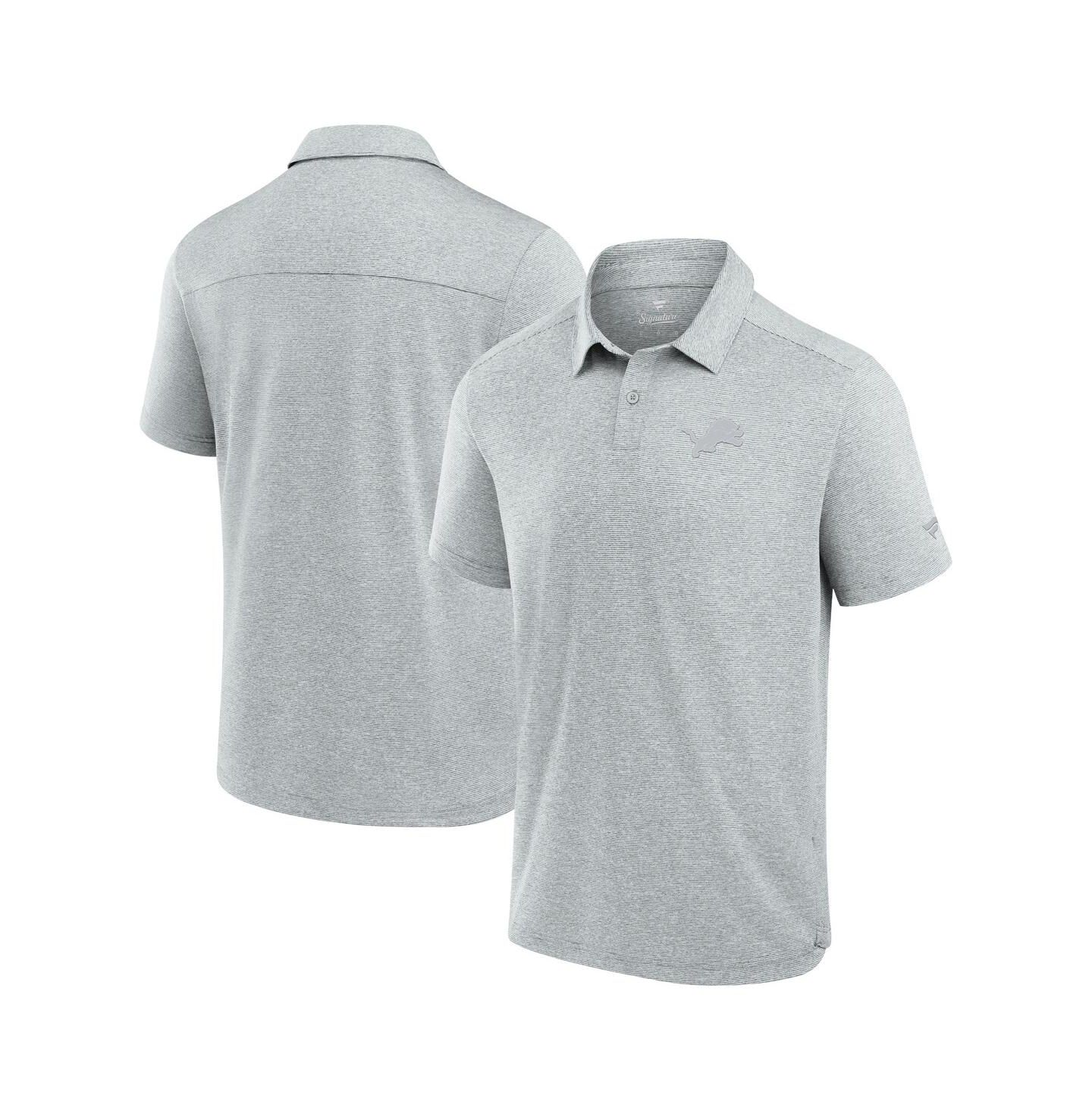 Мужское поло Fanatics Signature Gray Detroit Lions Front Office Tech Polo — фото 1