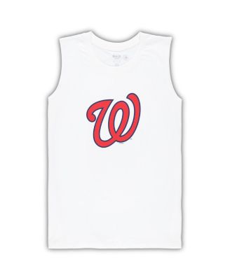Women's White/Red Washington Nationals Plus Size Tank Top Shorts Sleep Set