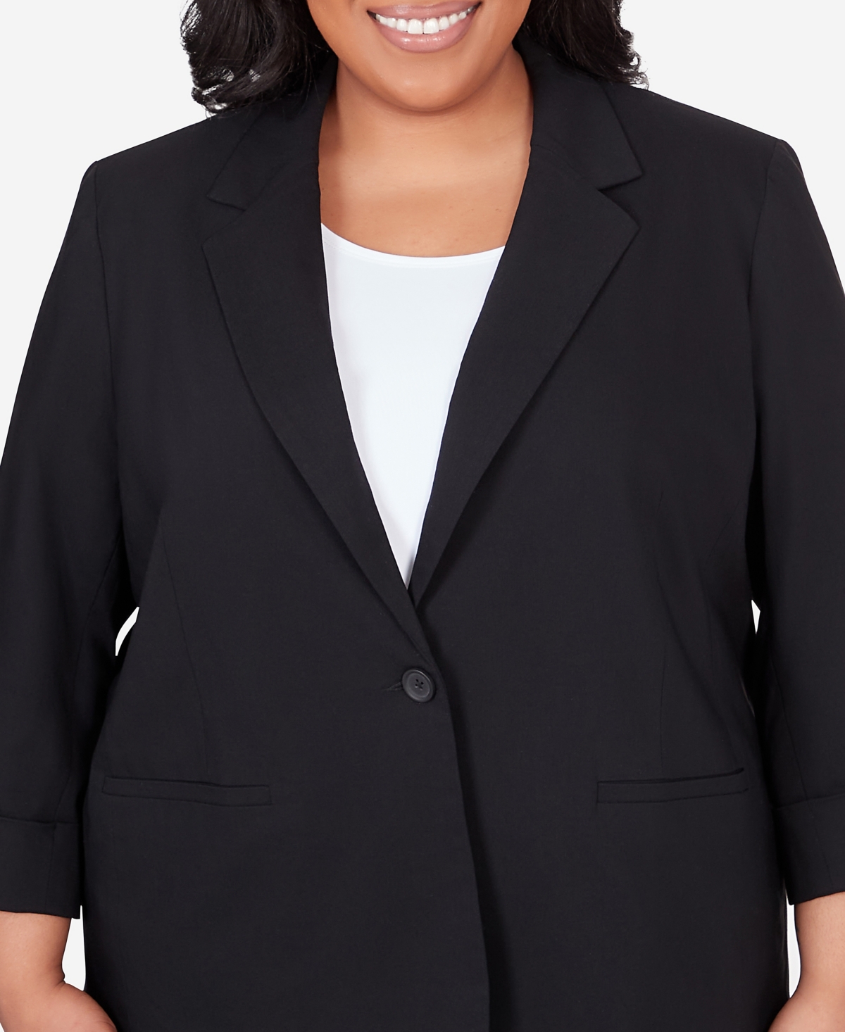 Shop Alfred Dunner Plus Size Classic Fit Blazer Jacket In Black