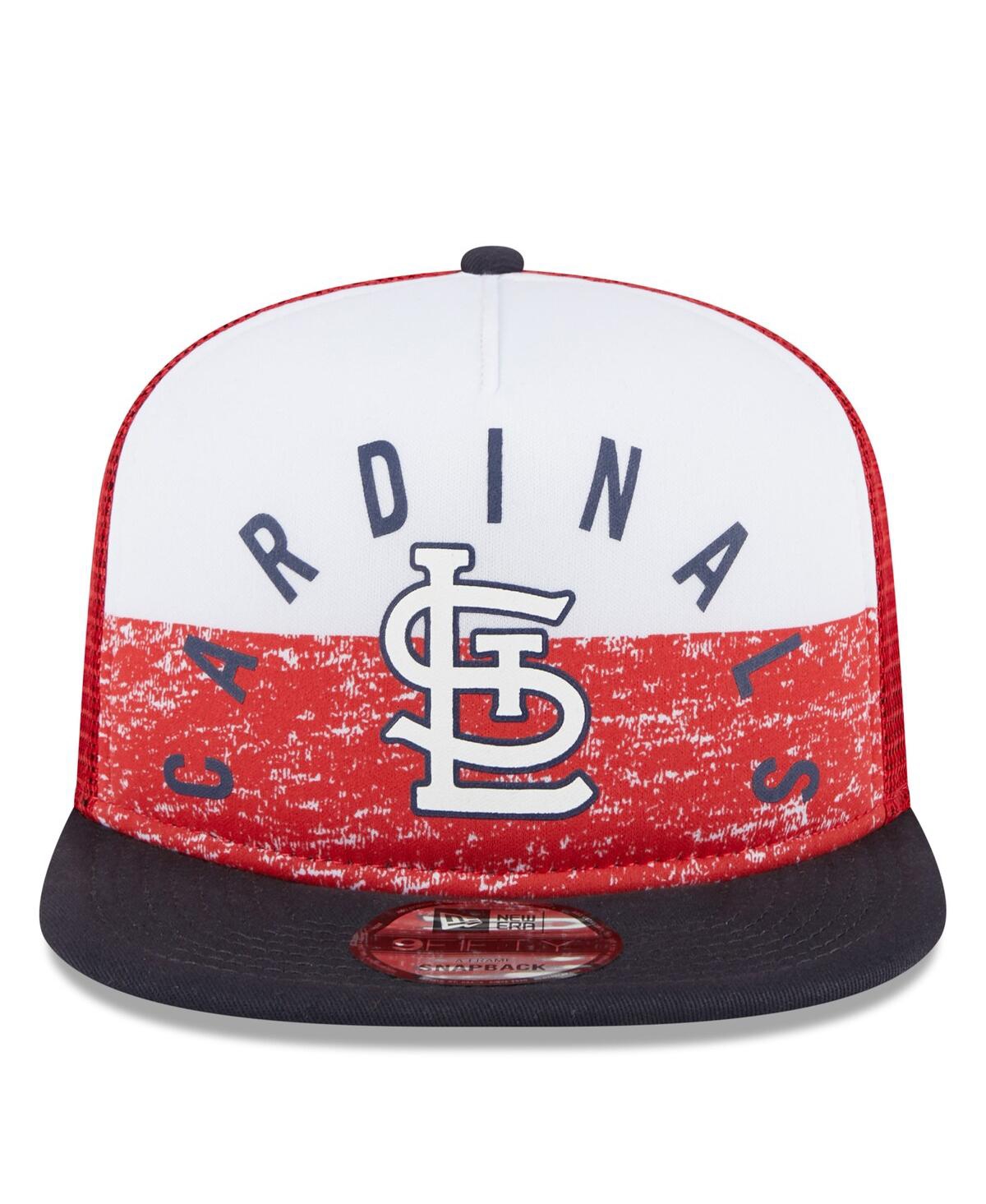 Shop New Era Men's White/red St. Louis Cardinals Team Foam Front A-frame Trucker 9fifty Snapback Hat In White Red