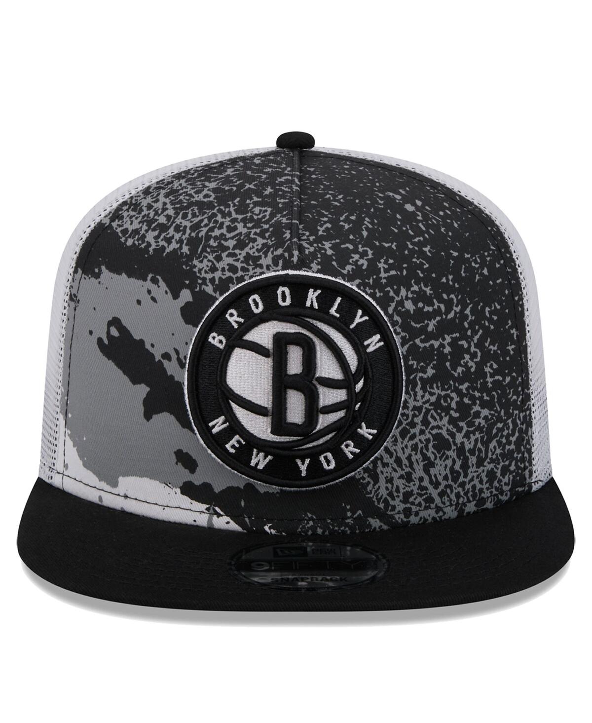 NEW ERA MEN'S BLACK BROOKLYN NETS COURT SPORT SPECKLE 9FIFTY SNAPBACK HAT 